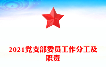 2021党支部委员工作分工及职责