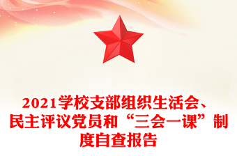 2021学校支部组织生活会、民主评议党员和“三会一课”制度自查报告