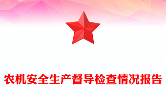 农机安全生产督导检查情况报告