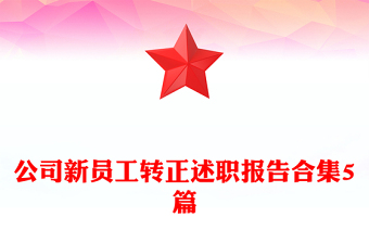 公司新员工转正述职报告合集5篇