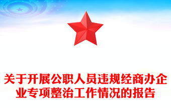关于开展公职人员违规经商办企业专项整治工作情况的报告