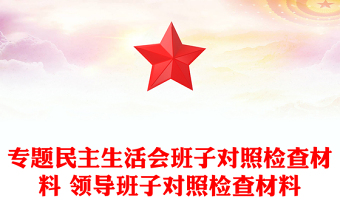 专题民主生活会班子对照检查材料 领导班子对照检查材料