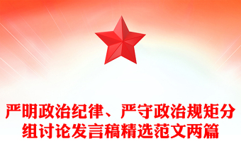 严明政治纪律、严守政治规矩分组讨论发言稿精选范文两篇