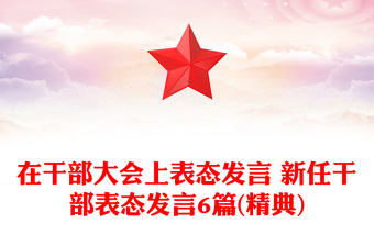 在干部大会上表态发言 新任干部表态发言6篇(精典)
