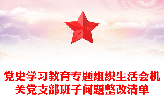 党史学习教育专题组织生活会机关党支部班子问题整改清单
