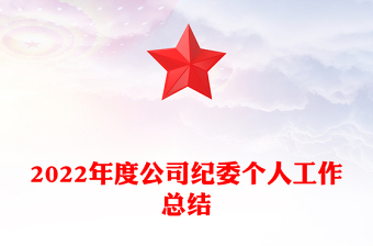 2022年度公司纪委个人工作总结