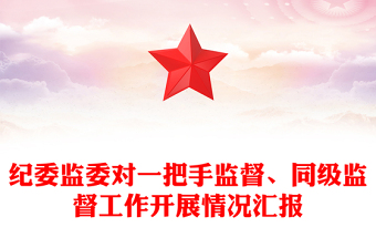 纪委监委对一把手监督、同级监督工作开展情况汇报