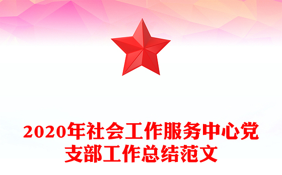 2020年社会工作服务中心党支部工作总结范文