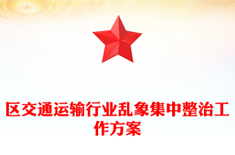 区交通运输行业乱象集中整治工作方案