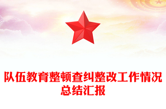 队伍教育整顿查纠整改工作情况总结汇报
