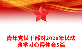青年党员干部对2020年民法典学习心得体会5篇