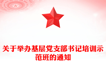关于举办基层党支部书记培训示范班的通知