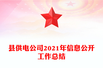 县供电公司2021年信息公开工作总结