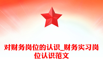 对财务岗位的认识_财务实习岗位认识范文