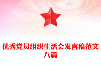 优秀党员组织生活会发言稿范文八篇