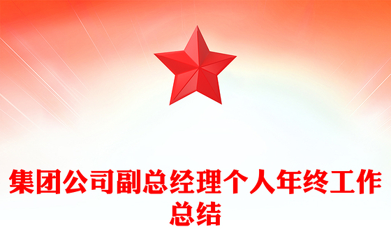 集团公司副总经理个人年终工作总结