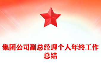 集团公司副总经理个人年终工作总结