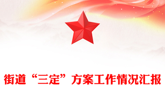 街道“三定”方案工作情况汇报