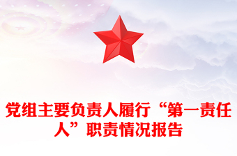 党组主要负责人履行“第一责任人”职责情况报告