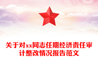 关于对xx同志任期经济责任审计整改情况报告范文