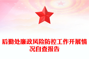 后勤处廉政风险防控工作开展情况自查报告