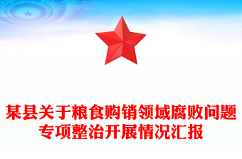 某县关于粮食购销领域腐败问题专项整治开展情况汇报