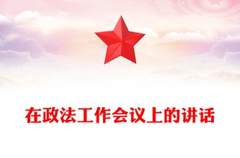 在政法工作会议上的讲话
