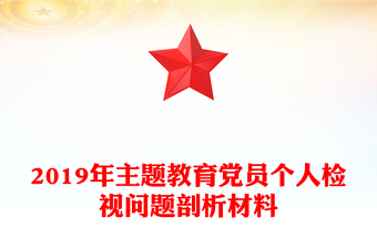 2019年主题教育党员个人检视问题剖析材料