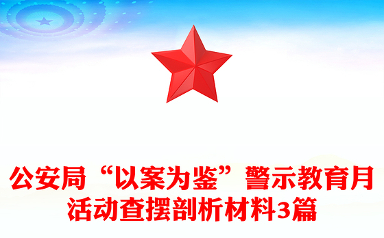 公安局“以案为鉴”警示教育月活动查摆剖析材料3篇
