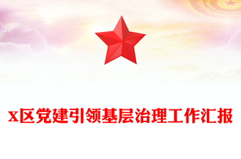 X区党建引领基层治理工作汇报