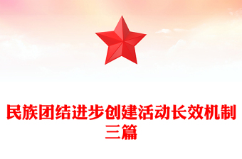 民族团结进步创建活动长效机制三篇