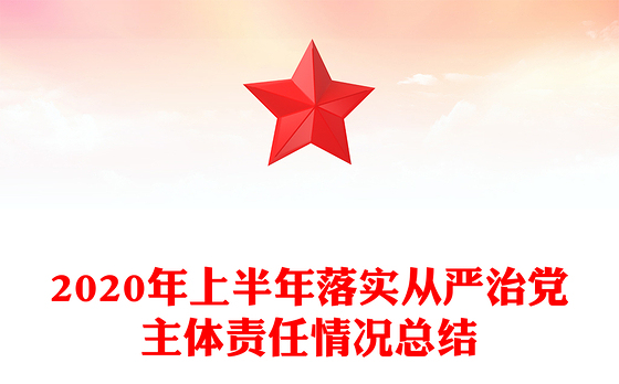 2020年上半年落实从严治党主体责任情况总结