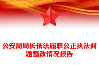 公安局局长依法履职公正执法问题整改情况报告