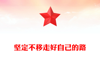 坚定不移走好自己的路