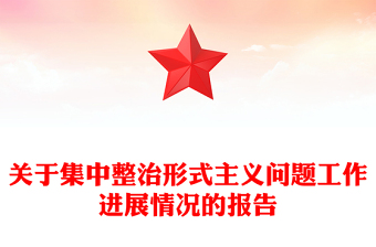 关于集中整治形式主义问题工作进展情况的报告