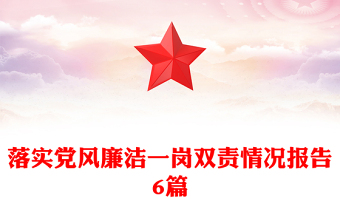 落实党风廉洁一岗双责情况报告6篇