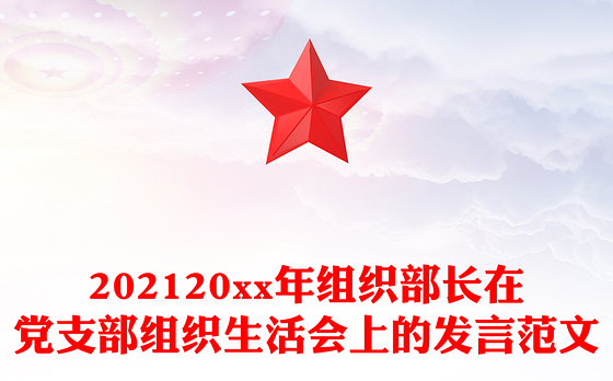 202120xx年组织部长在党支部组织生活会上的发言范文