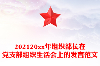 202120xx年组织部长在党支部组织生活会上的发言范文