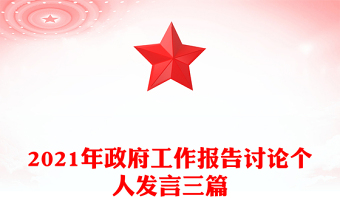 2021年政府工作报告讨论个人发言三篇