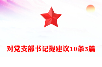 对党支部书记提建议10条3篇