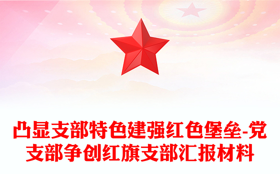 凸显支部特色建强红色堡垒-党支部争创红旗支部汇报材料