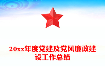 20xx年度党建及党风廉政建设工作总结