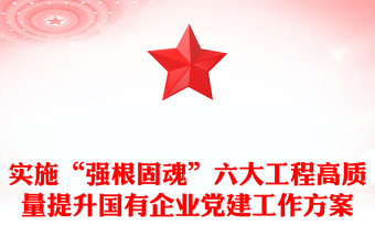 实施“强根固魂”六大工程高质量提升国有企业党建工作方案