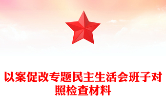 以案促改专题民主生活会班子对照检查材料