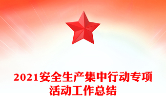 2021安全生产集中行动专项活动工作总结