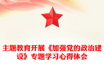 主题教育开展《加强党的政治建设》专题学习心得体会