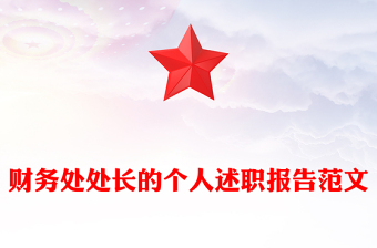 财务处处长的个人述职报告范文