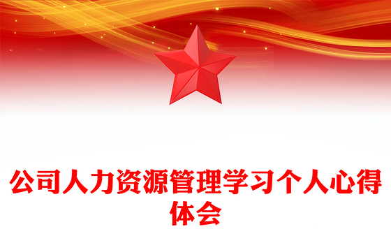 公司人力资源管理学习个人心得体会
