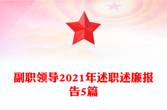 副职领导2021年述职述廉报告5篇