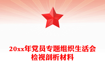 20xx年党员专题组织生活会检视剖析材料